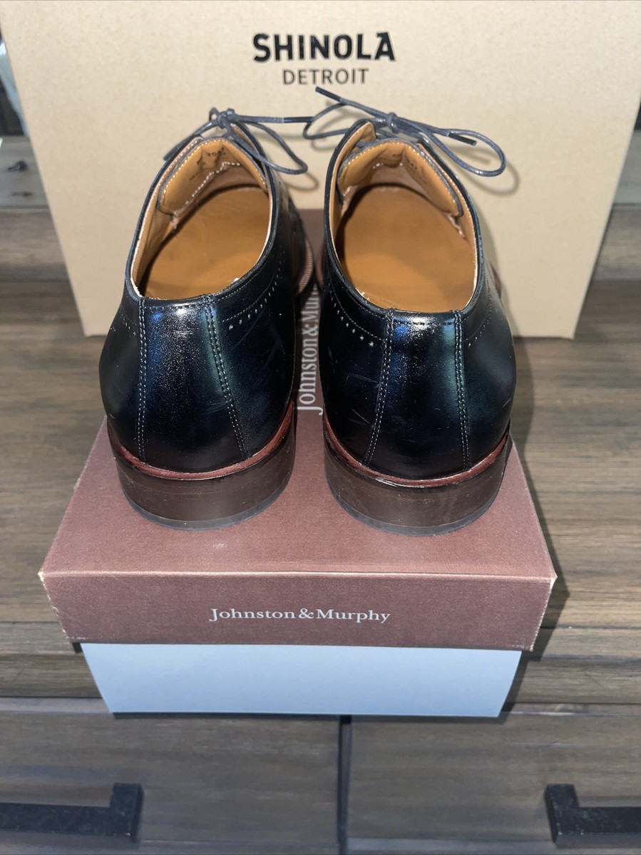 Johnston & Murphy Sanborn Cap Toe Black Full Grain Leather  display picture 1