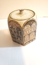 hand painted  vintage porcelain jar with lid canister 3320 DENMARK SIGNED