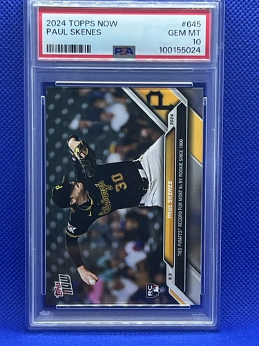 2024 Topps Now Paul Skenes #645 RC PSA 10 Gem Mint Pirates