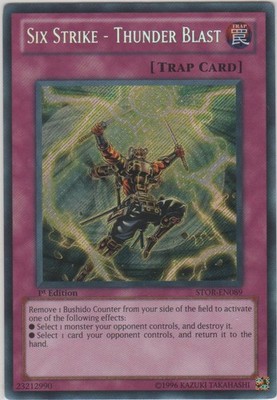 Near Mint Six Strike - Thunder Blast - STOR-EN089 - Secret Rare - 1st Edition - 