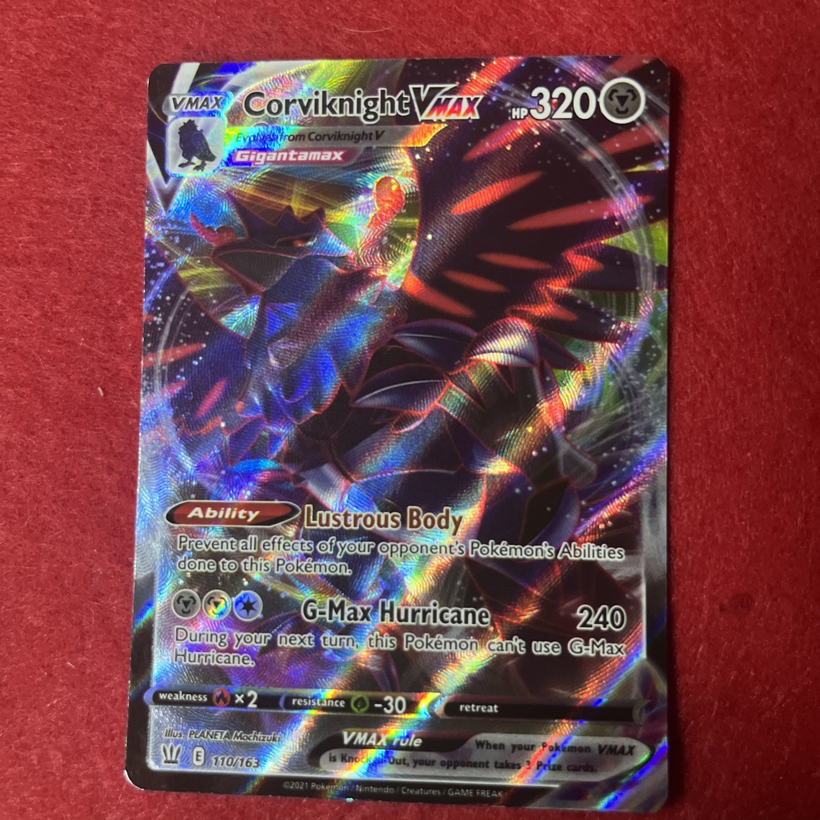 Corviknight VMAX 110/163 Swsh05: Battle Styles Holo NM