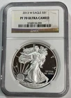 2013 W Proof Silver American Eagle Bright white NGC PF70