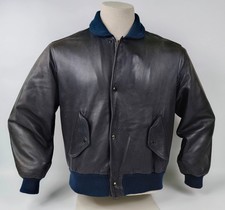 Chevignon Lederjacke Port Avion anthrazit Gr. S vintage 80s 90s Porte