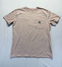 Carhartt Iconic K87 T Shirt Womens M 8-10 Dusty Rose Cotton Loose Fit Workwear
