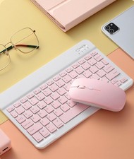 Keyboard and Mouse Combo, Cute Bluetooth Keyboard with Slicent Mouse, 3 Adjus...