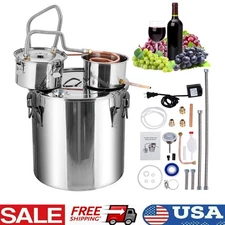 3/5/10 Gal Alcohol Distiller Spirits Kit With Rapid Cooling Silicone Tubes USA