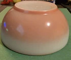 Used Vintage FireKing Glass Bowl/Ovenware-Salmon&Milk White/5"
