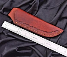CUSTOM HANDMADE PURE COW LEATHER SHEATH FOR FIXED BLADE KNIFE 1305