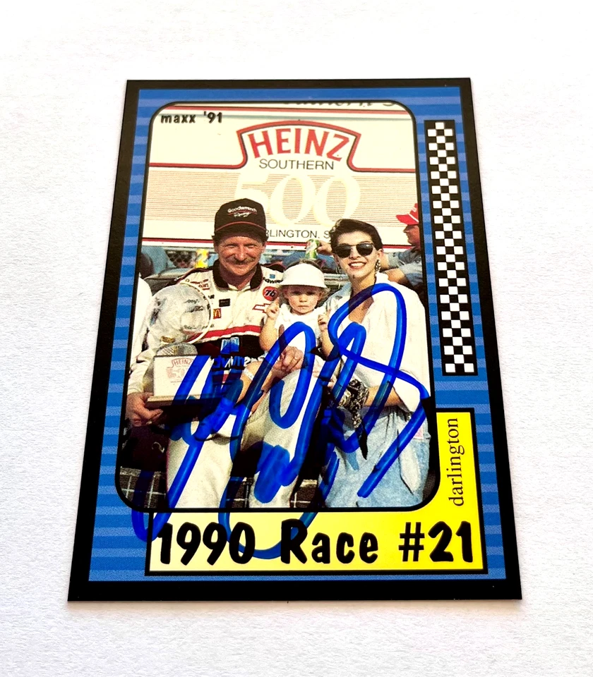 Dale Earnhardt NASCAR 1991 Maxx #191 Darlington Autographed Signed - Image 3 of 4