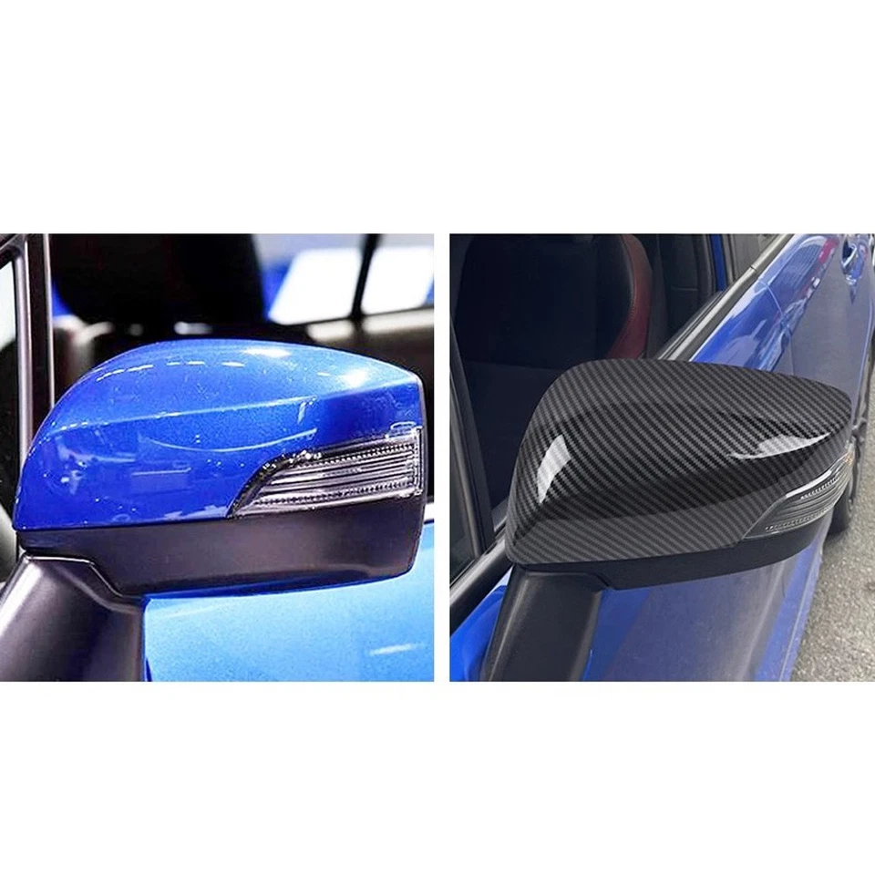 Cubierta de espejo retrovisor lateral negro de fibra de carbono ABS para Subaru WRX / WRX STI 2015-2021 Foto 4 de 4