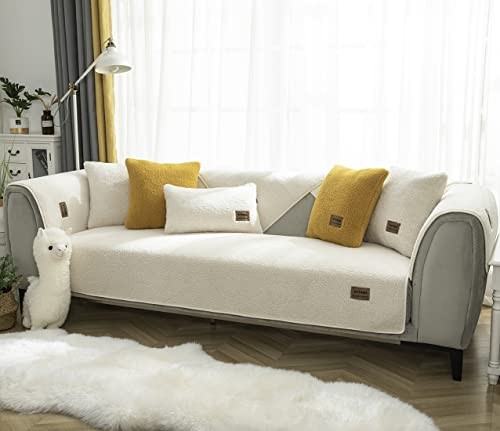 Sherpa Fleece Sofa Couch Covers Super Soft Warm Plush Sectional Couch Cover - Picture 6 of 7