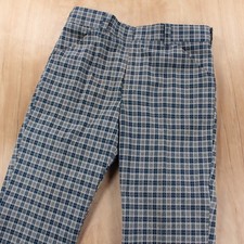 vtg SEARS knit plaid polyester bootcut pant slacks 35x28 leisure disco talon 70s