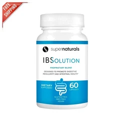 Digestive Health Support: SuperNaturals IBSolution 60  Capsules for Adults
