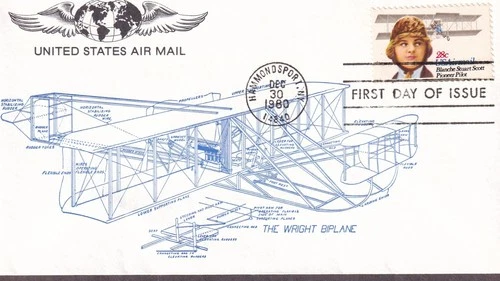 Blanche Stuart Scott FDC, KMC Venture, Airmail C99