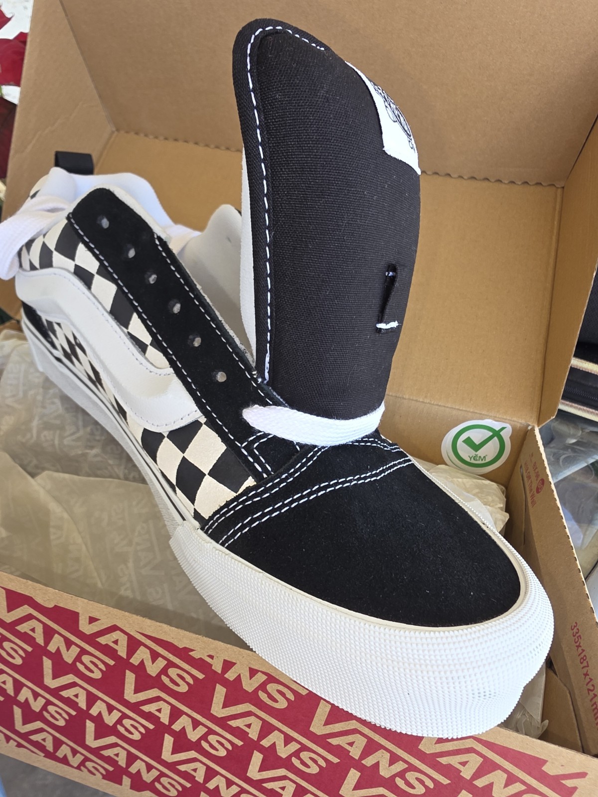 Vans Knu Skool Checkerboard Black White Skateboarding Casual Shoes Men's US 9 thumbnail 2