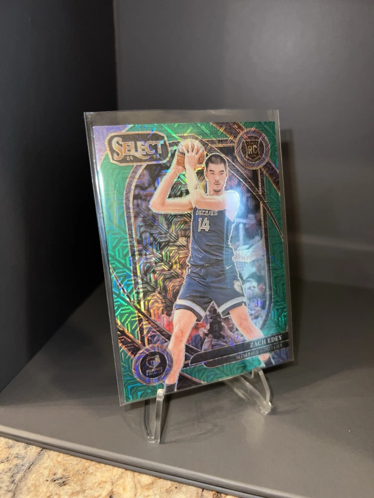 2024-25 Panini Select Basketball Zach Edey Green Mojo Rc Courtside #280