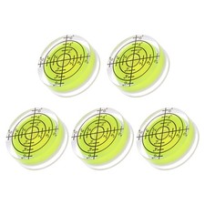 5pcs Small Circular Bubble Spirit Levels 32x12mm Precision Measuring Tools, Lime