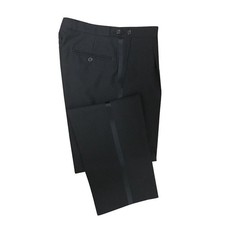 Mens Black Tuxedo Dinner Suit Trousers Satin Stripe 32W S R L Black Tie