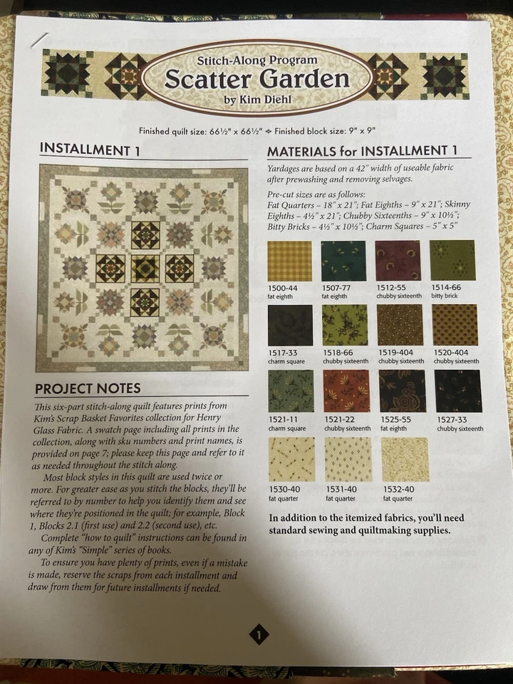 Scatter Garden Quilt Kit By Kim Diehl For Henry Glass. Scrap Basket Favorites. - Image 2 of 4