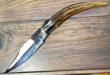 ancien COUTEAU CORNILLON BOIS DE CERF PALMAIRE GUILLOCHAGE VINTAGE FRENCH KNIFE