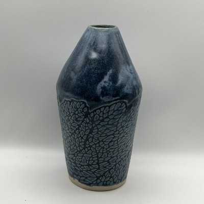 VTG Albert Kiessling E. Germany Style Snakeskin Textured Art Pottery Vase Signed