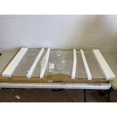 VINGLI 48 Wx24'H Sneeze Guard Acrylic Shield Plastic Sneeze Guard with Cut Out