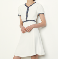 Sandro Paris Kleid Weiß Gr. 38 M Damen Mini SFPRO01160