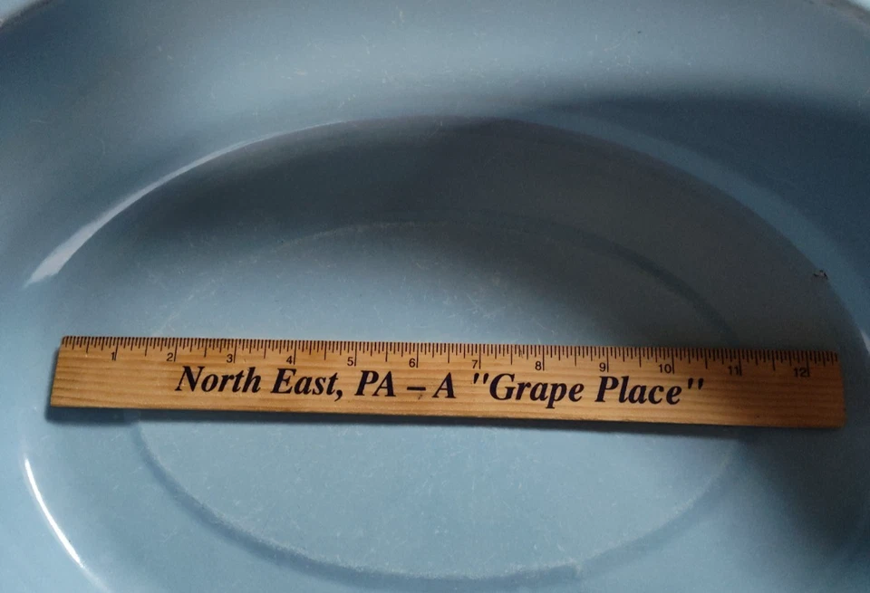 Vintage Antique Blue Porcelain Metal Enamel Tub Wash Basin - Image 4 of 4