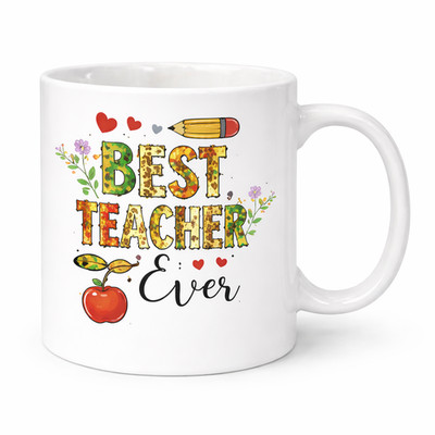 Best Teacher Ever Mug   11oz Coffee Cup | White, Black, Pink or Red