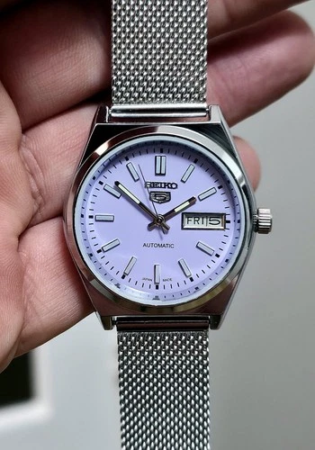 Vintage Seiko 5 Sports Purple Lavender Dial 6309A Automatic Refurbished