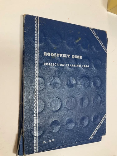 35 Roosevelt Silver Dimes, 1946-64, in Whitman Album, Various Conditions