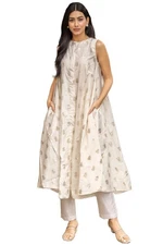 GoSriKi Women's Rayon Viscose A-Line Printed Kurta with Pant