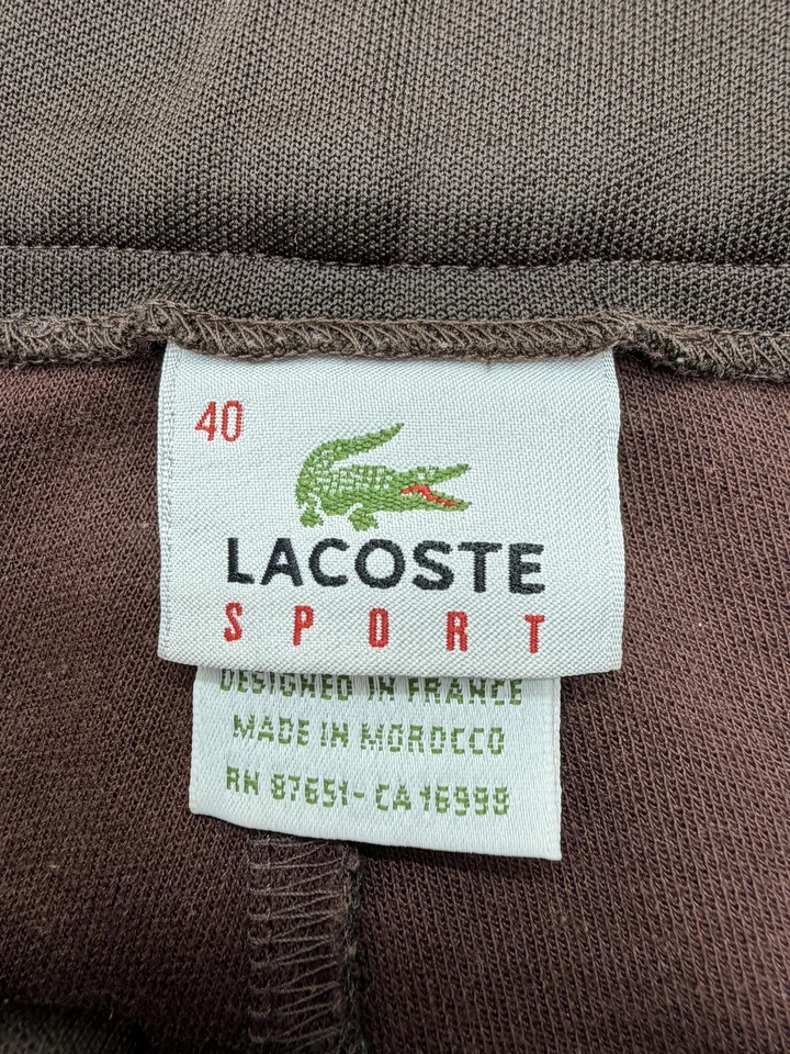 Pantalones deportivos de golf Lacoste para mujer 40 marrón acampanado logotipo de cocodrilo con tubo ropa deportiva Foto 3 de 4