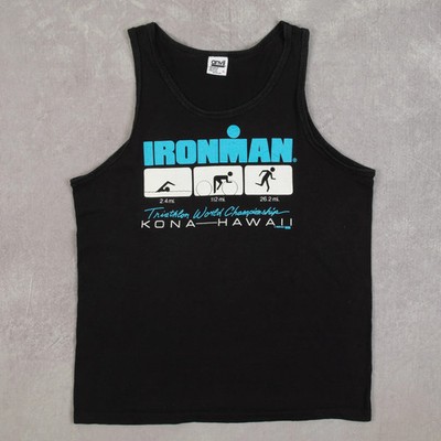 Amboss Vintage 90s Graphic Logo Hawaii Ironman Weste L Made in USA Herren Schwarz 