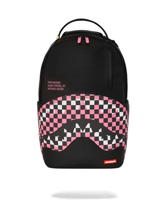 SPRAYGROUND SHARK CENTRAL MIDTOWN BREAKUP CHECK SORBET GREY