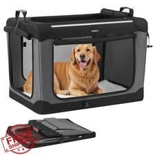 Feandrea 36-Inch Collapsible Dog Crate Portable Oxford Fabric Ink Black