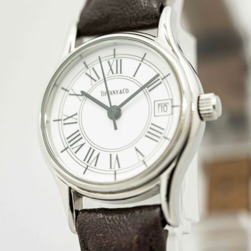 *NEAR MINT* Tiffany & Co. Classic Round 713.1065 Quartz Roman Dial Women's Watch