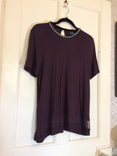 S16 Aubergine NEXT Top with Beaded Neckline - 第 4/6 張圖片