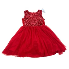 Cat & Jack Sequin Formal Party Dress Red Girls Size L 10/12