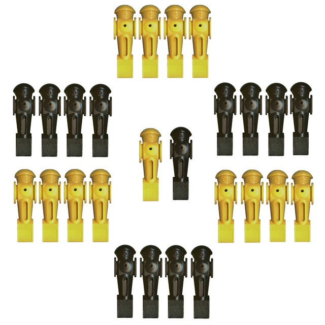 26 Tornado Set Foosball Men 13 Black 13 Yellow Genuine OEM Player Parts