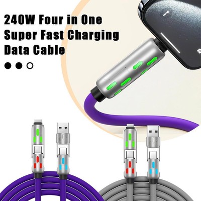 240W 4-in-1 USB-C Cable, USB C Cable 1.2 M, Multi USB Charging Data Cable