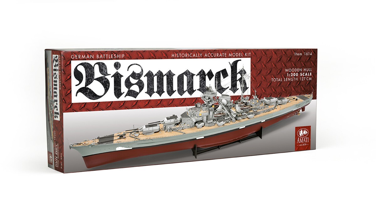 Maquette Navale Amati - Cuirassé Bismarck En Bois, échelle 1:200 (Kit 1614)