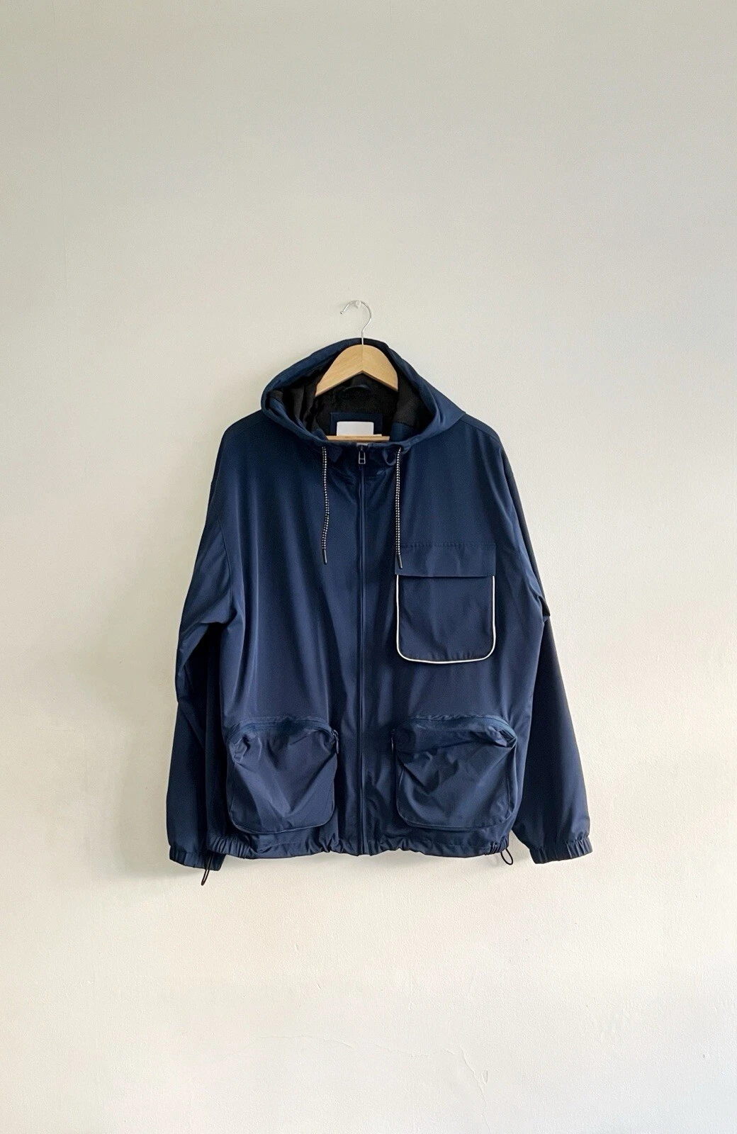Topman Navy Blue zip-up Windbreaker