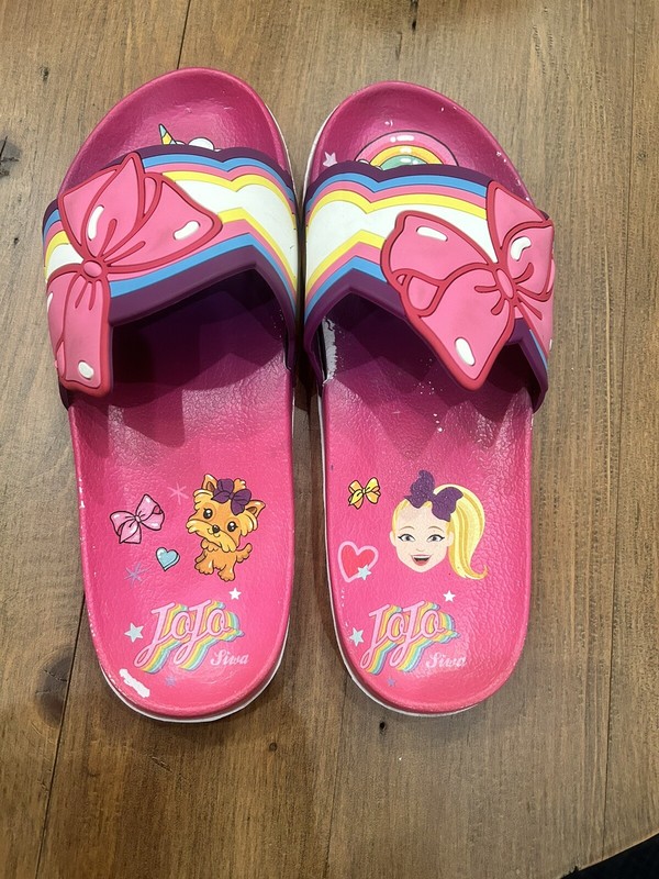 Nickelodeon Jojo Siwa Girls Size 5-6 Bow Pool Slide Sandals EUC