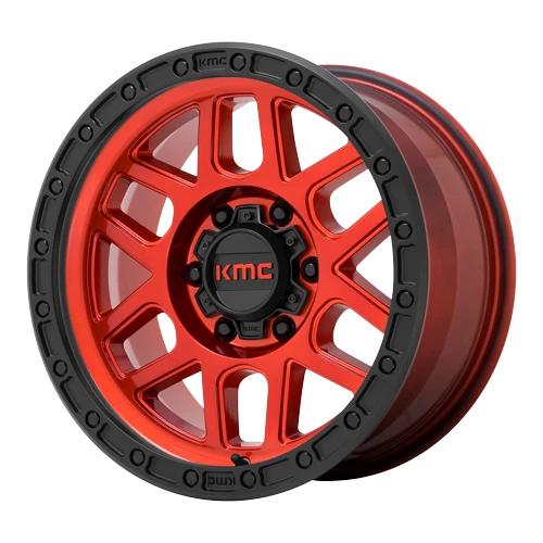 Llantas 18 pulgadas rojas negras GMC Sierra 2500 3500 HD 18x9 8x180 KMC Mesa KM544 Foto 4 de 4