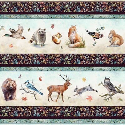 Forest Tales By Hoffman Fabrics - Sky Border Stripe #V5205-16
