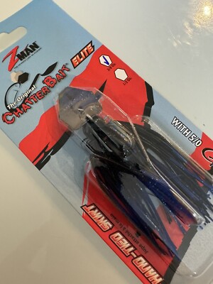Z-MAN ORIGINAL CHATTERBAIT ELITE 3/8oz.  BLACK BLUE ZMAN Z MAN