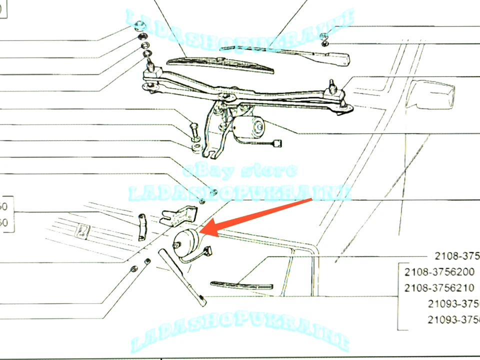 Limpiaparabrisas Motoreductor de limpiafaros Izquierda LADA SAMARA 2108 2109 Foto 2 de 4