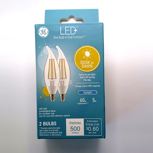 2 Pack G E Lighting 264970 5 W LED Plus Dusk to Dawn Bulb- Built-in Sensor - Picture 4 of 7