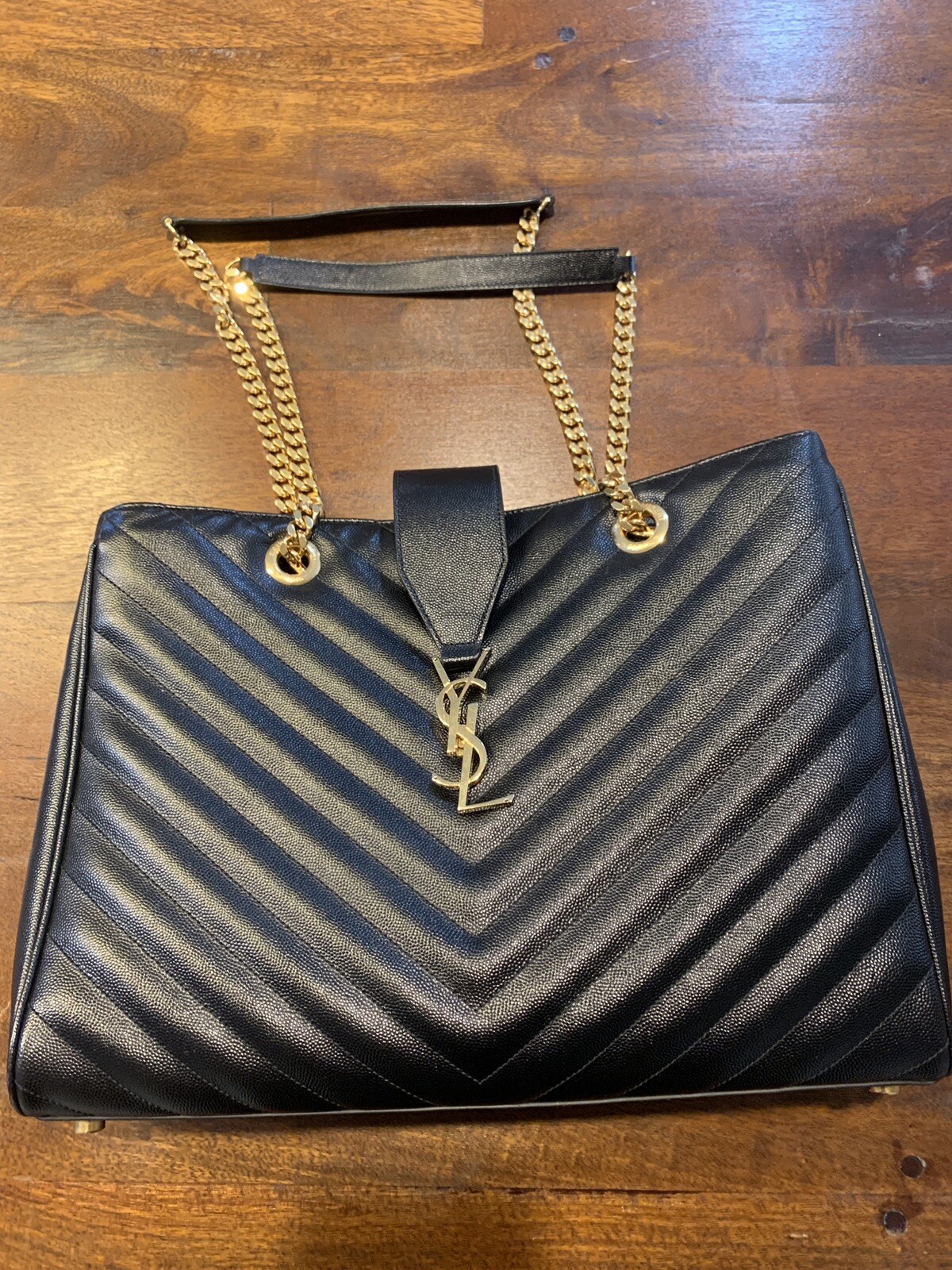 SAINT LAURENT YSL Borsa a tracolla grande nera